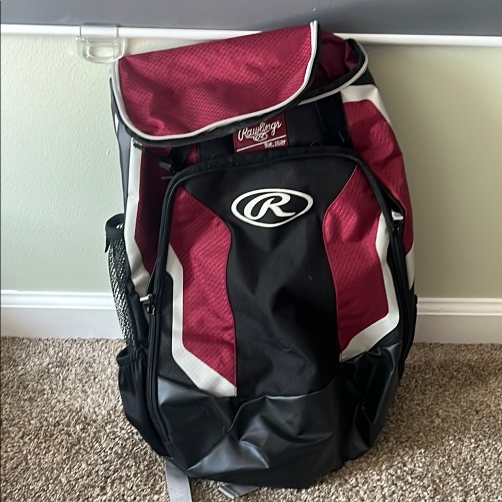 Rawlings Black and Red Athletic Backpack - LIKE NEW